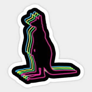 Kangaroo 80s Neon Sticker